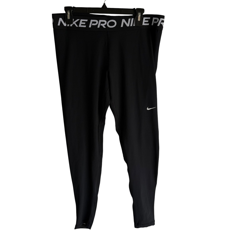 NIKE PRO Dri-Fit Ladies Athletic‎ Black Activewear Sweat-Wicking Leggings, XL